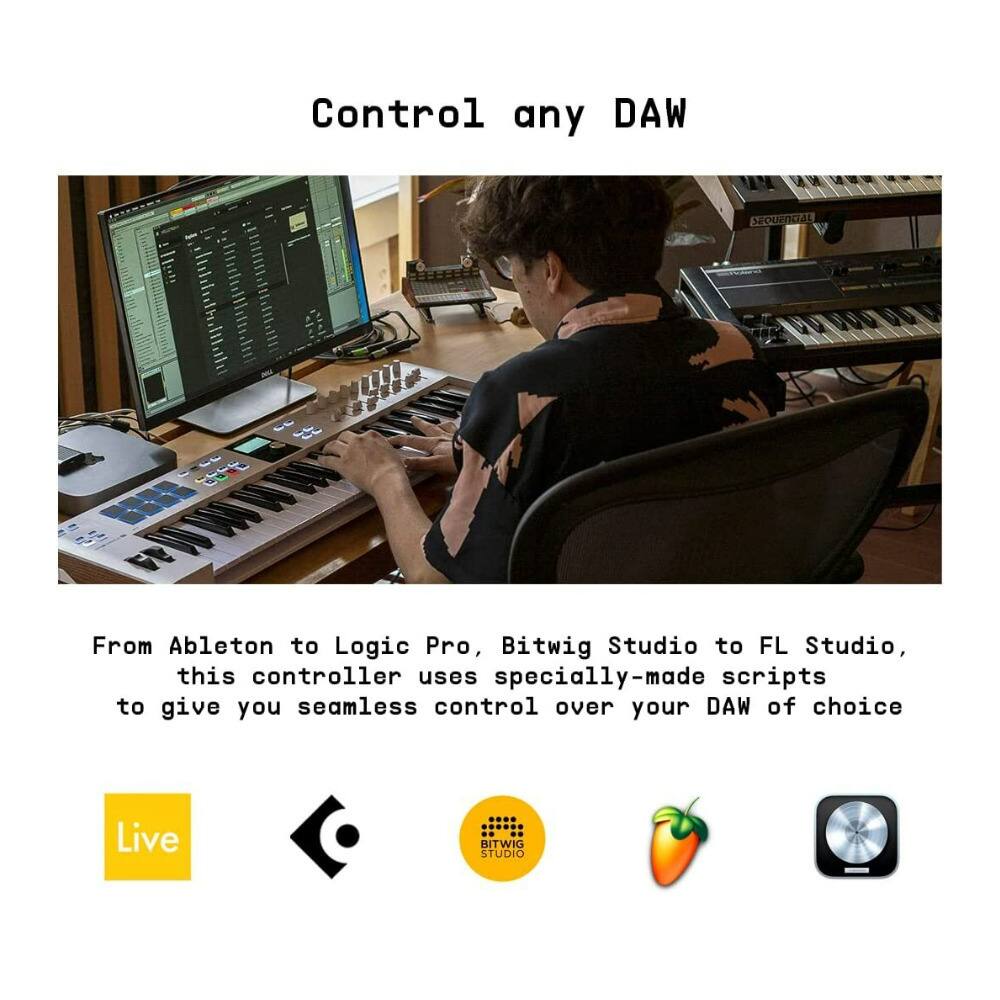 Control any DAW

From Ableton to Logic Pro, Bitwig Studio to FL Studio, this controller uses specially-made scripts to give you seamless control over your DAW of choice.