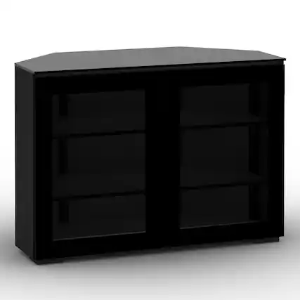 Front. Salamander Designs - Salamander Designs Chameleon Collection Oslo 323 Twin Corner AV Cabinet - Black Oak.