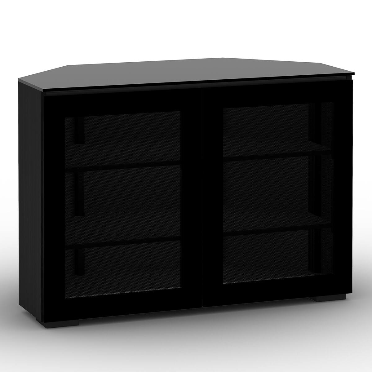 Front. Salamander Designs - Salamander Designs Chameleon Collection Oslo 323 Twin Corner AV Cabinet - Black Oak.