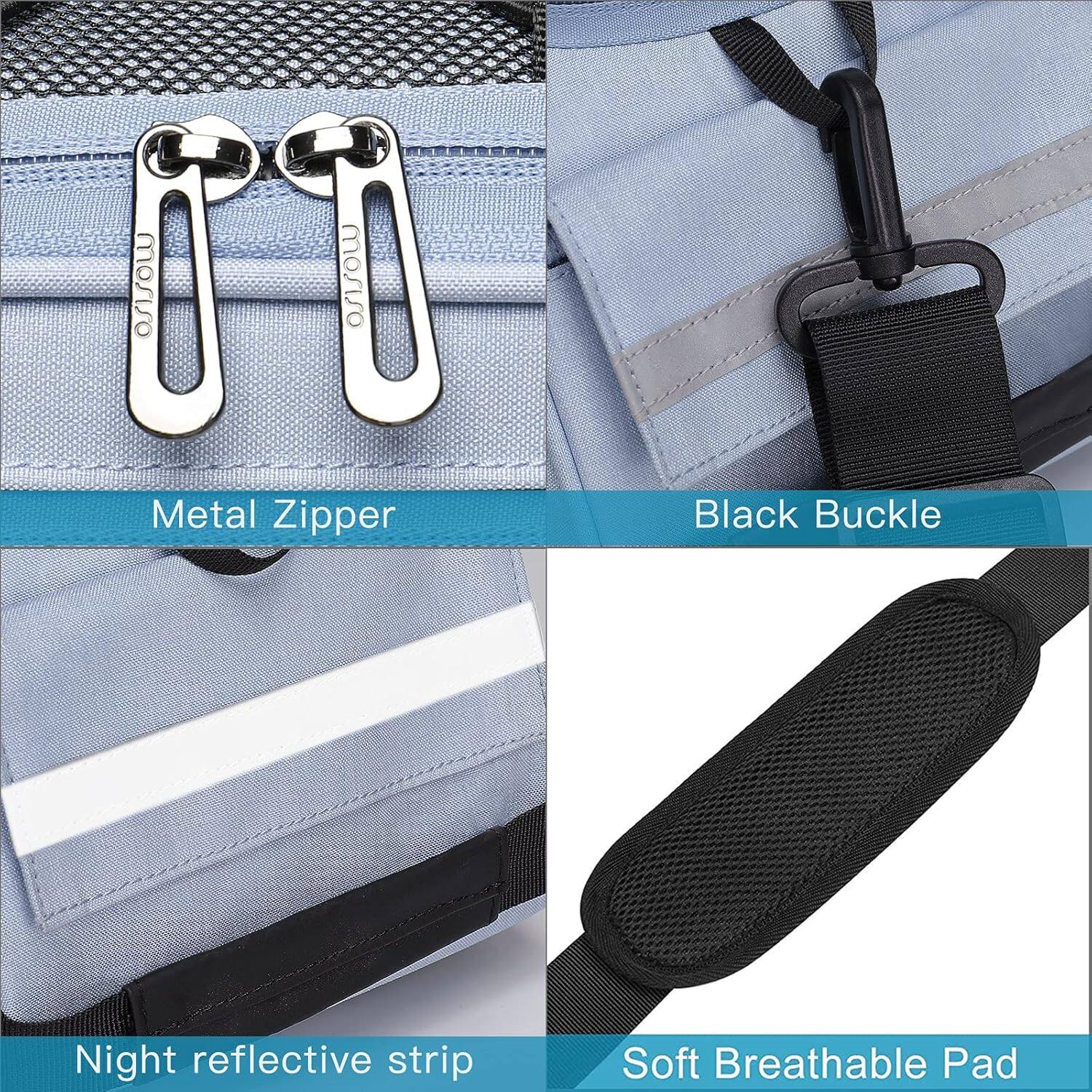 Metal Zipper  
Black Buckle  
Night reflective strip  
Soft Breathable Pad