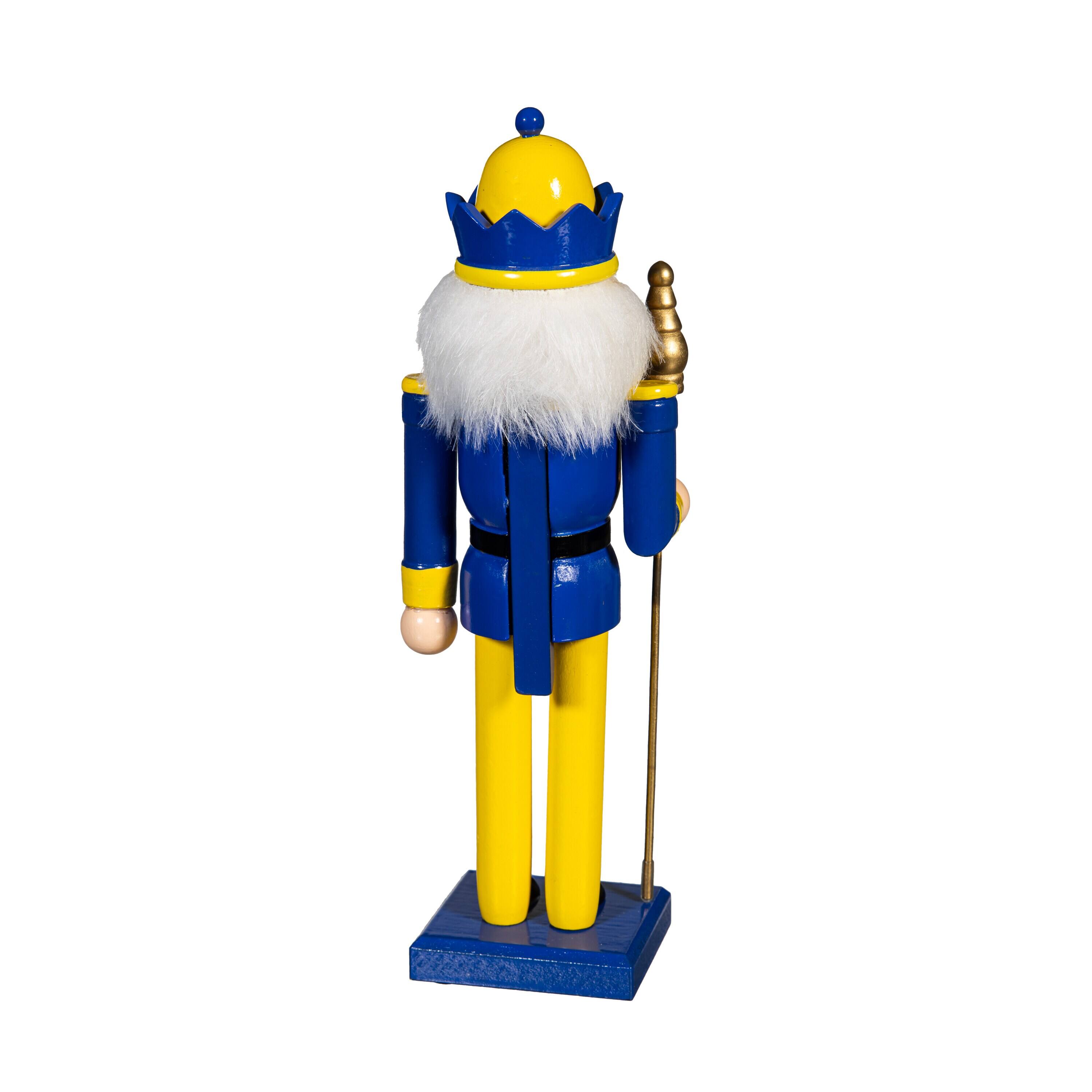 Alt View 1. Evergreen Enterprises - Los Angeles Rams 12" Wooden Nutcracker Statue - Multicolor.