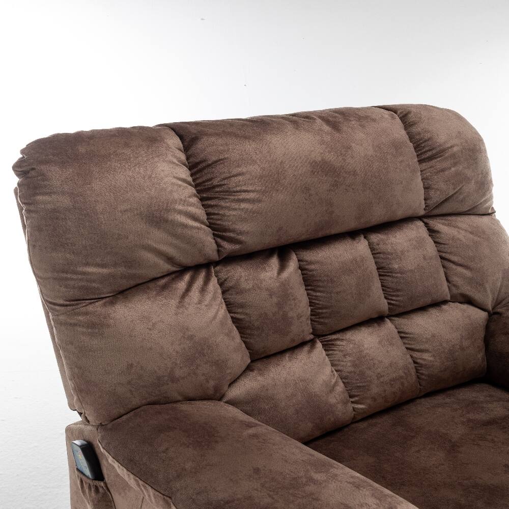 Alt View 9. Ropilly - Ropilly Dual OKIN Motor Lift Recliner Power Lift Chair for Big and Tall Brown Velvet Massage Chair - Brown.