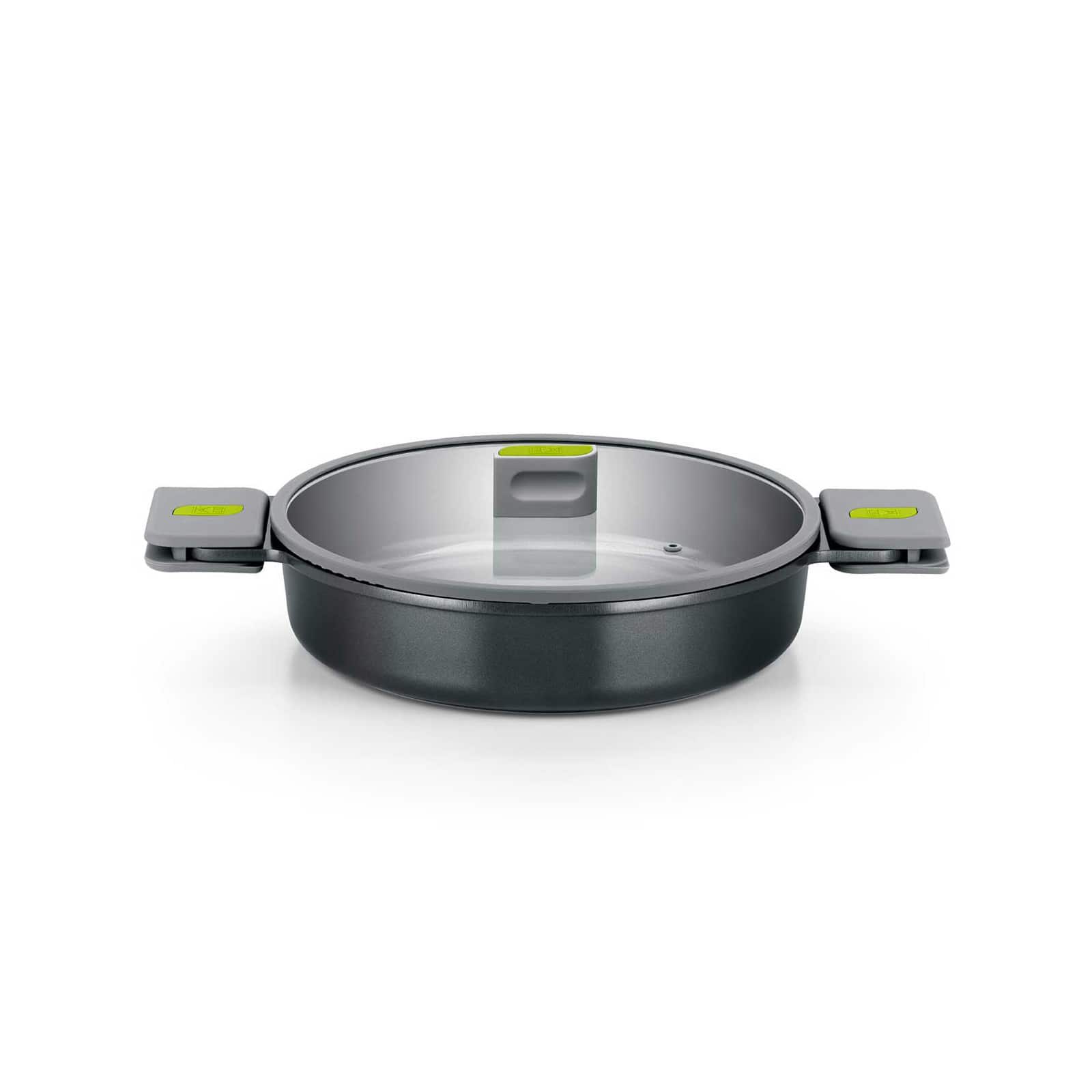 BRA Cookware - Life Ceramic Nonstick Sauté Pan w/Glass Lid, 11 Inch, 3.3 Quart - Black