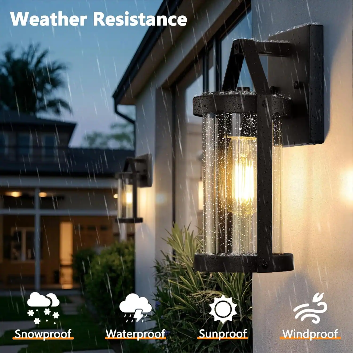 Weather Resistance

- Snowproof
- Waterproof
- Sunproof
- Windproof