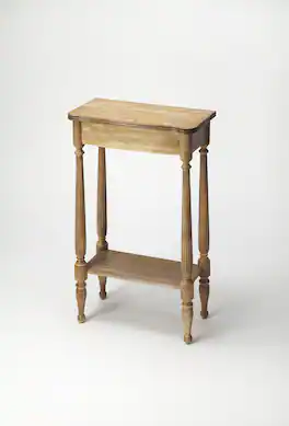 Butler Specialty - Whitney 17.5 in. W Rectangular Wood Console Table with Lower Open Shelf - Light Brown
