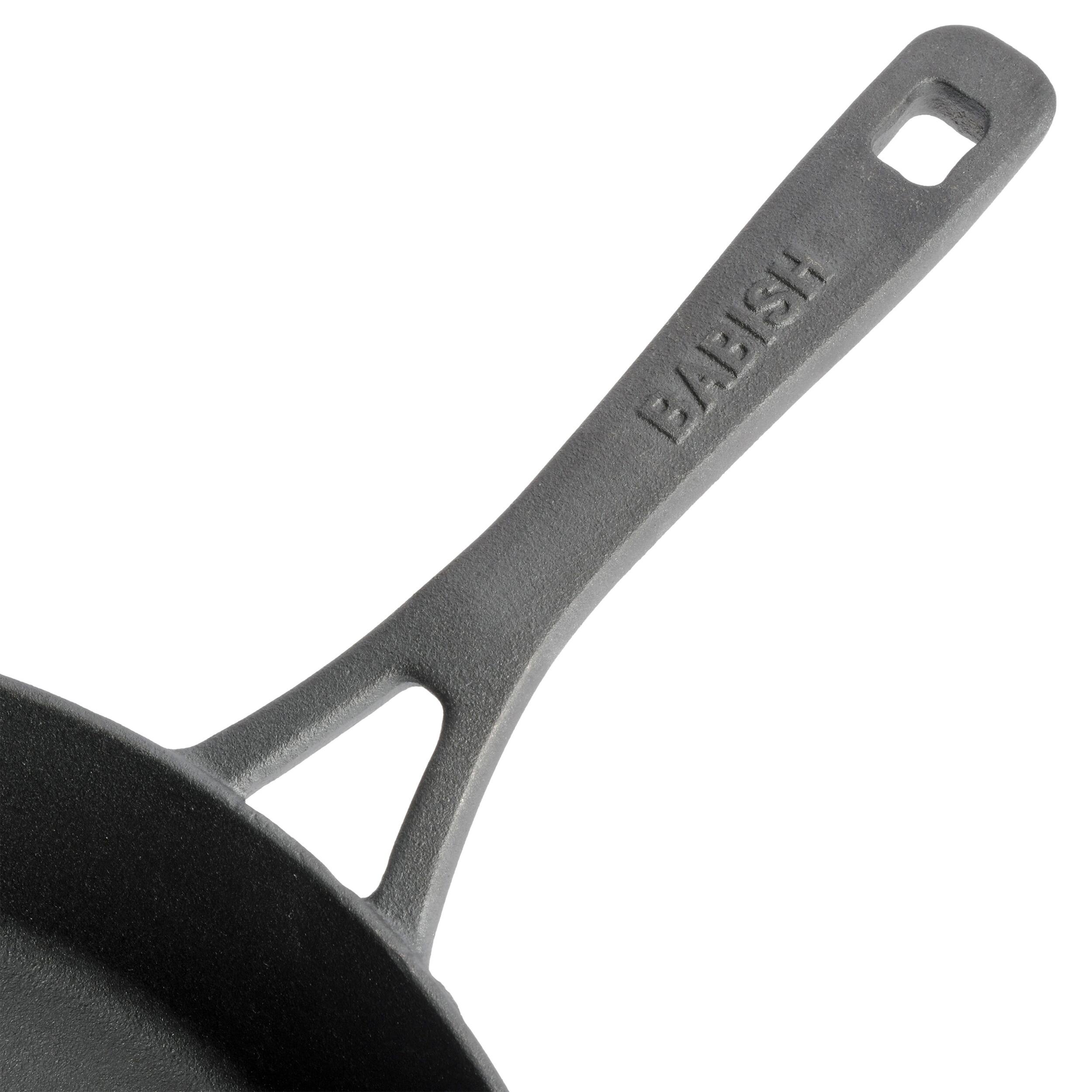 Alt View 2. Gibson - Babish 12 Inch Pre-Seasoned Cast Iron Skillet in Black - Black.