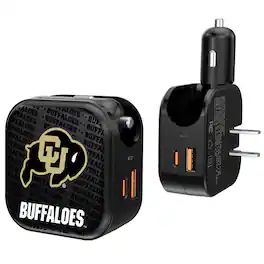 Keyscaper - Black Colorado Buffaloes Two-In-One USB A/C Charger - Black