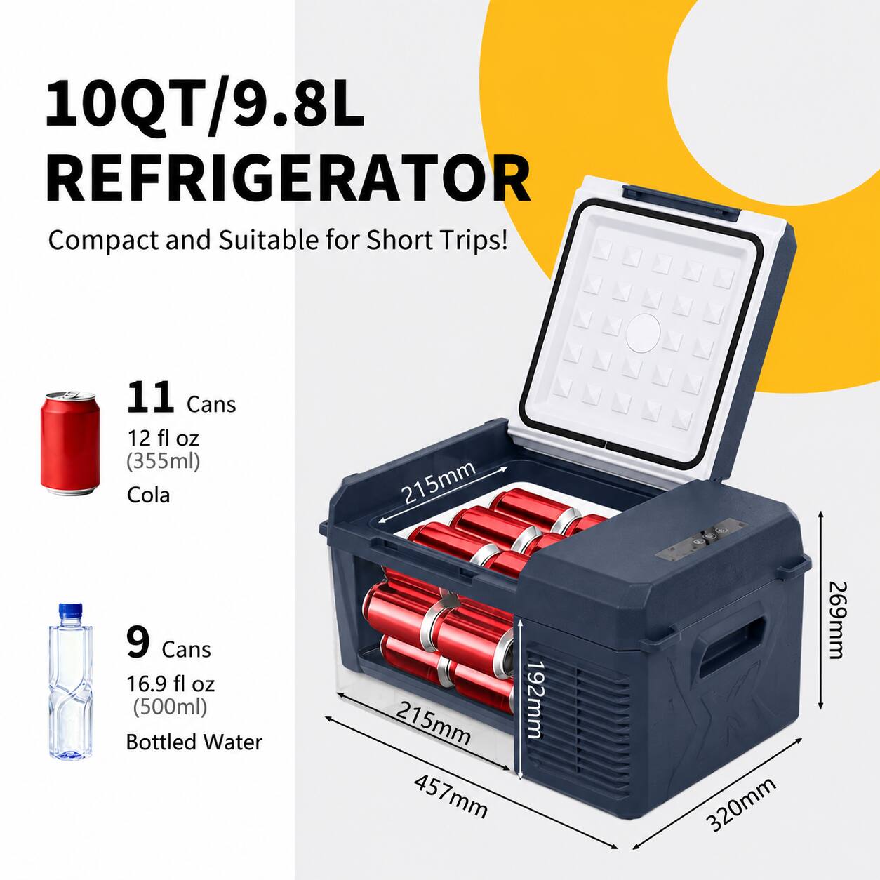 Alpicool X9 Portable Fridge 12 Volt Car Refrigerator 10 Quart Fast