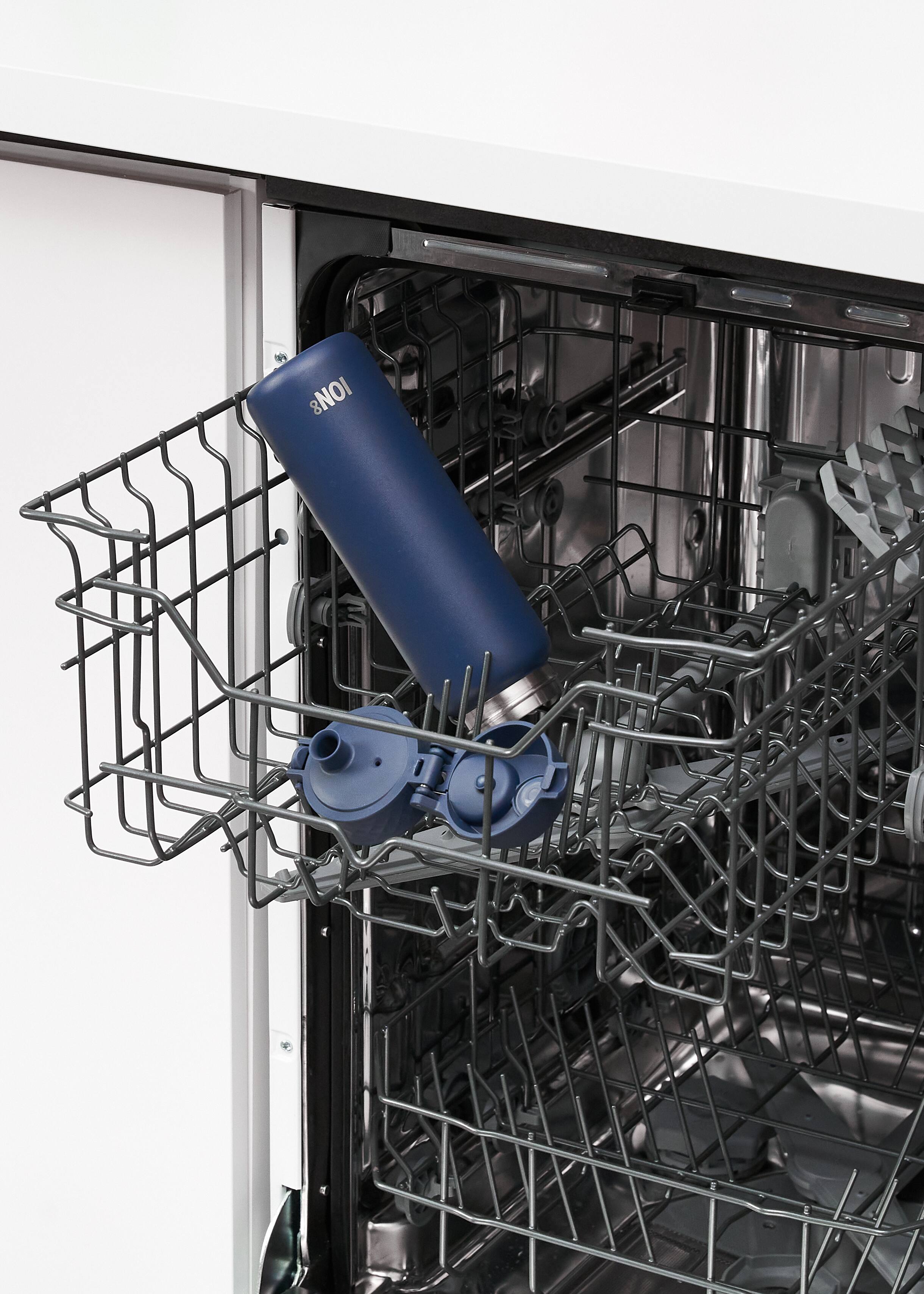 Left. Ion8 - ION8 Single Walled Stainless Steel Water Bottle - 20oz - Ash Navy.