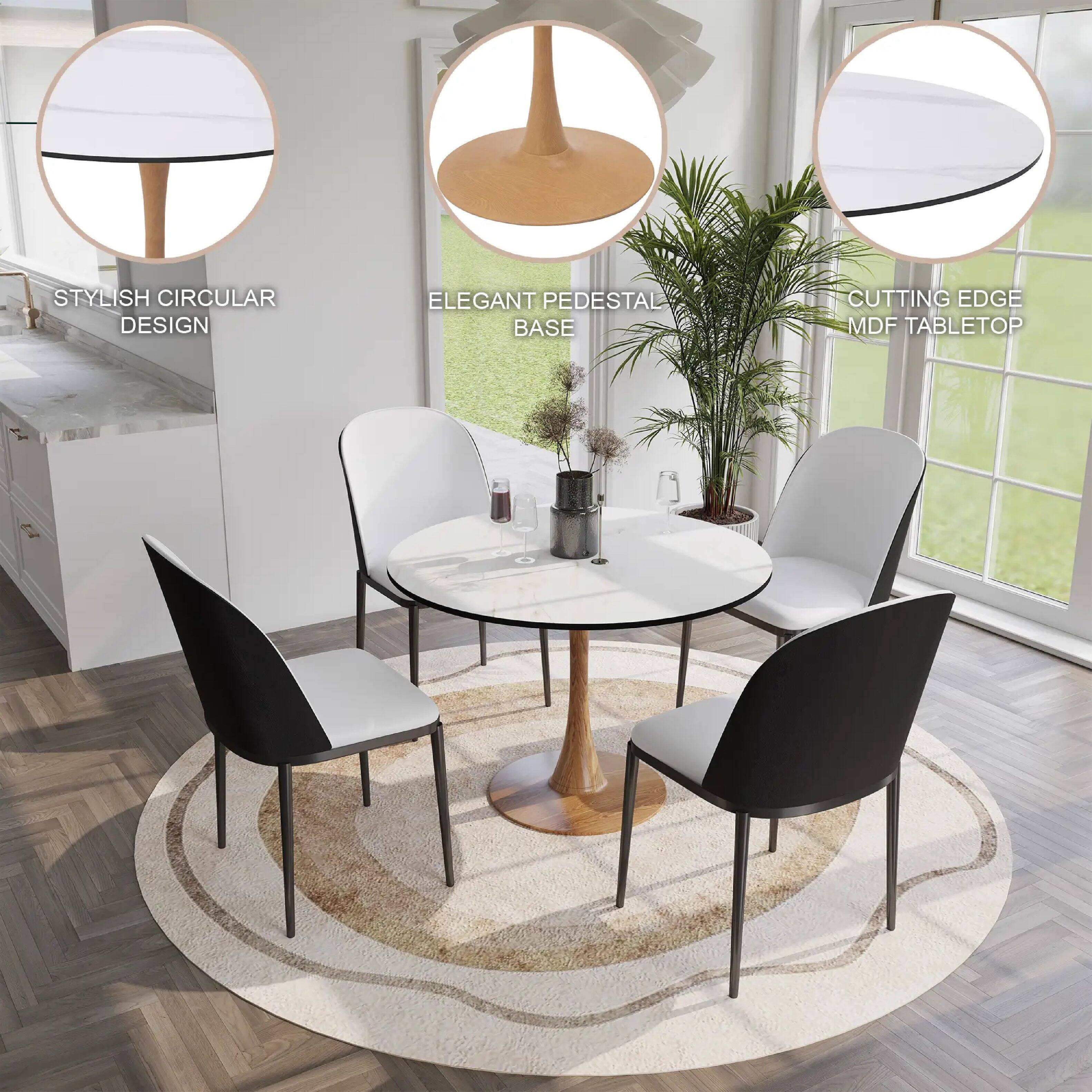 STYLISH CIRCULAR DESIGN  
ELEGANT PEDESTAL BASE  
CUTTING EDGE MDF TABLETOP