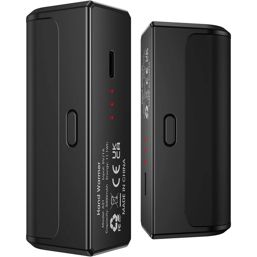 Sure, here is the corrected and grouped text from the image:

---

**Hand Warmer**

- **Model:** A21
- **Capacity:** 3000mAh
- **Input:** 5V/1A, 11.1Wh
- **MADE IN CHINA**
- **CE**

---

This text is organized to clearly present the product details.