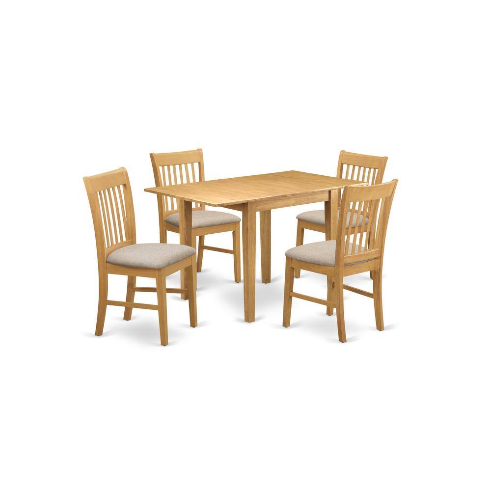 Left. East West Furniture - Dining Room Set Oak - Brown.