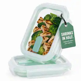 CHEFSPOT - Collapsible Food Storage Containers 2-Pack, Rectangle 40.6 oz Silicone Meal Prep Set, Leak-Proof - Sage