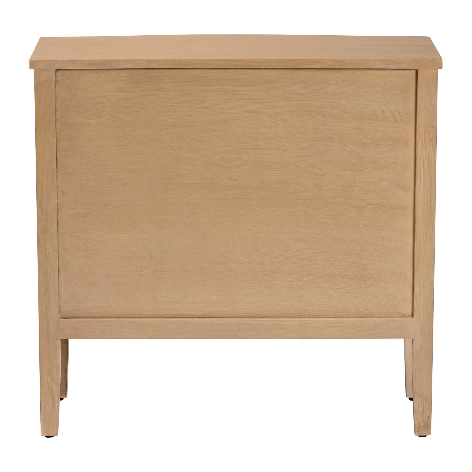 Alt View 1. bali & pari - bali & pari Lavi Fluted Wood Chest - 3-Drawer Storage Chest with Textured Drawer Fronts and Round Knobs for Bedroom - Antique Beige.