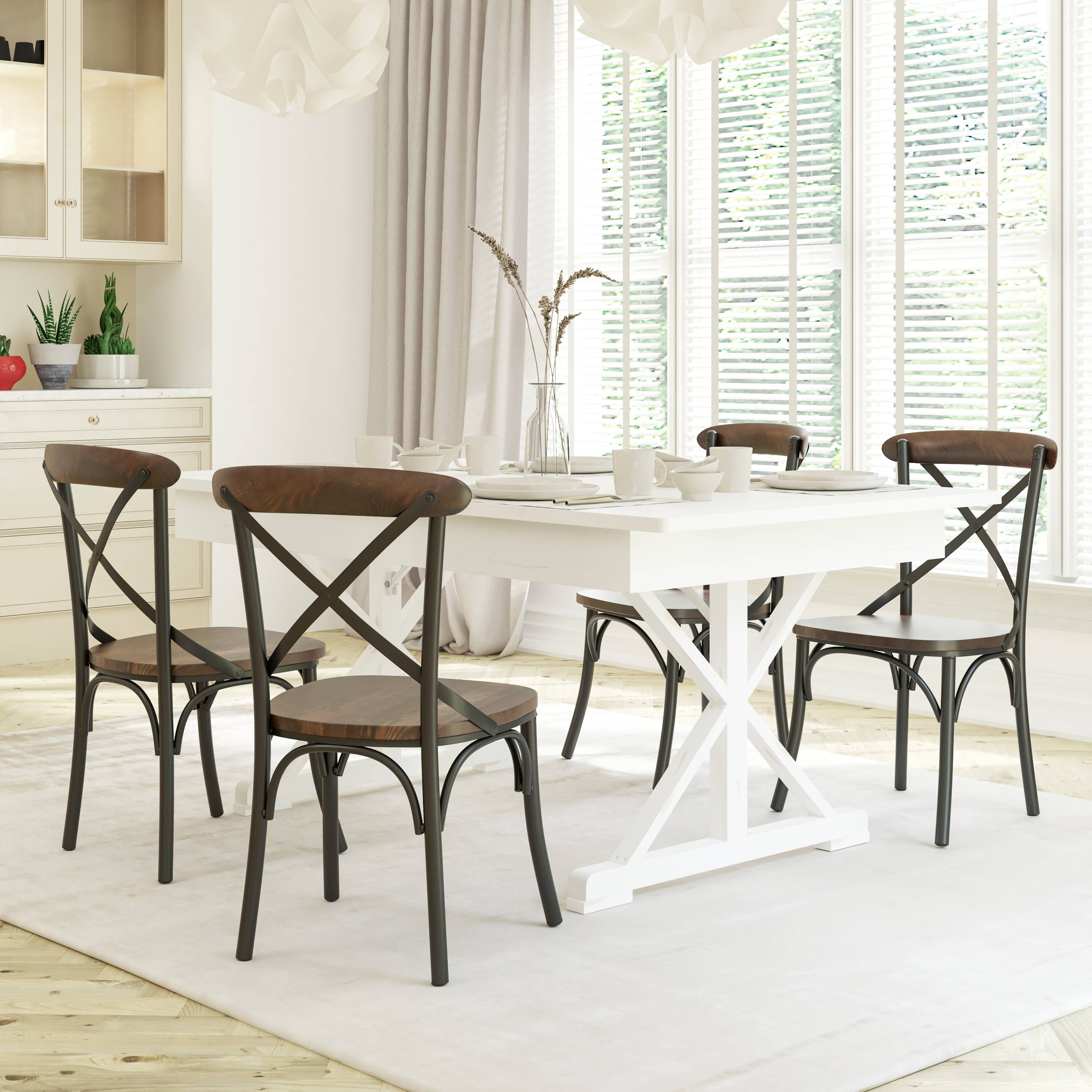 Alt View 4. Emma + Oliver - Dark Driftwood X-Back Chair - Fruitwood.