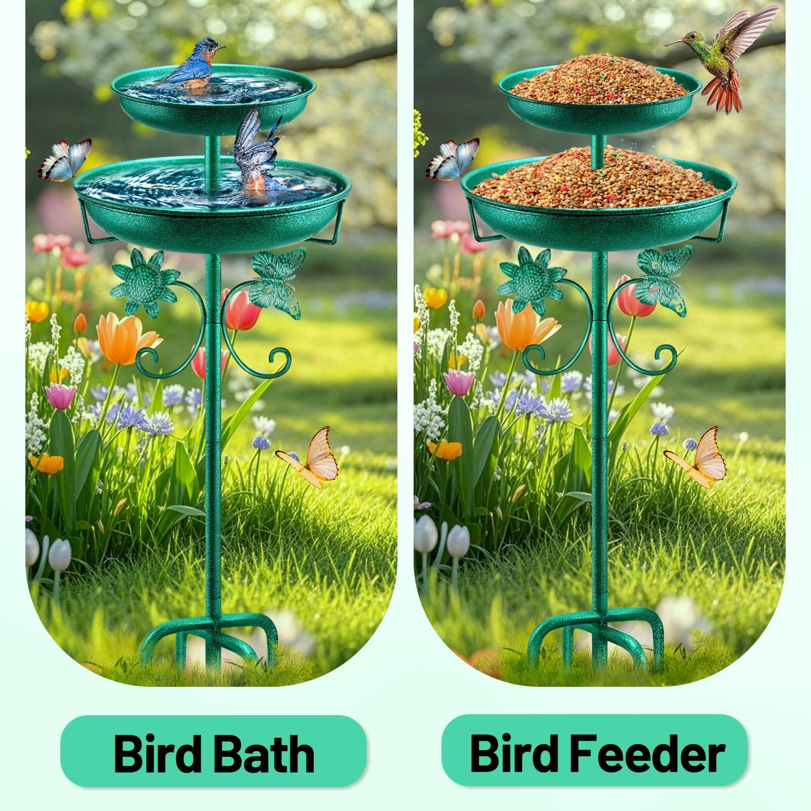 Bird Bath  
Bird Feeder
