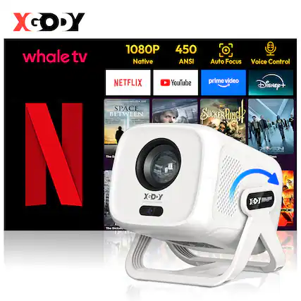 XGODY 1080P 450 ANSI Auto Focus Voice Control NETFLIX YouTube prime video Disney+ - MELISSA LEO SPACE BETWEEN - Sucker Punch MEN - The Dictator - XGODY