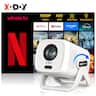 Xgody - N5 Portable Smart Projector Compatible with Netflix 1080P FHD 450ANSI WiFi 6 BT 5.4 Auto Focus Home Theater