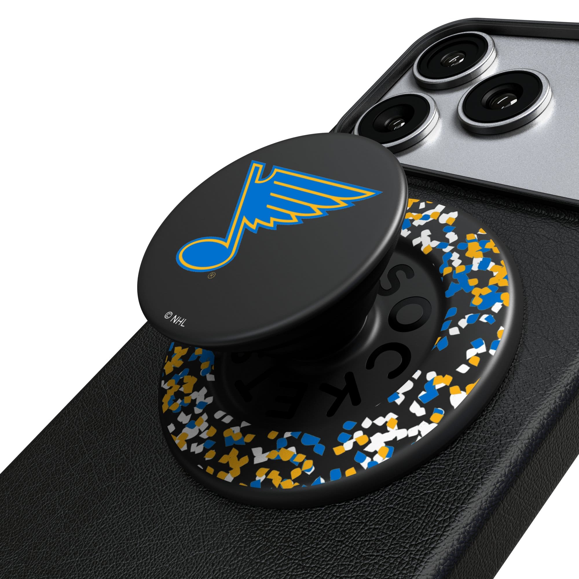 Keyscaper - St. Louis Blues Confetti Magnetic Phone Grip & Stand - No Size - Black