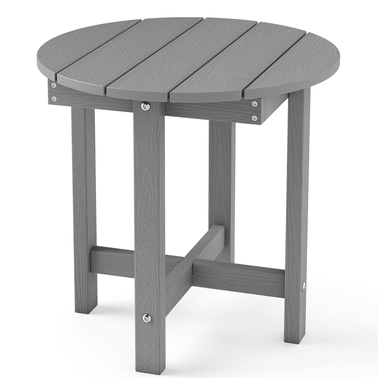 Alt View 9. Costway - Costway Outdoor Side Table with Weather-Resistant, Waterproof Top for Patio Deck Pool Porch - Gray.
