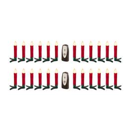 BreeBe - LED Clip on Taper Candle with Remote (Set of 24) - Red, Green