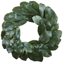 BreeBe - 24" MAGNOLIA LEAF WREATH - Green