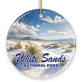 OrnamentallyYou - White Sands National Park Scenic Ceramic Ornament New Mexico Souvenir Christmas Decoration - Multi-colored