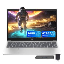 HP - 15.6" HD Laptop,Intel i5-1334U,16GB RAM,512GB SSD+160GB Dock Set,Intel Iris Xe Graphics,HD Camera,Win 11 - Silver