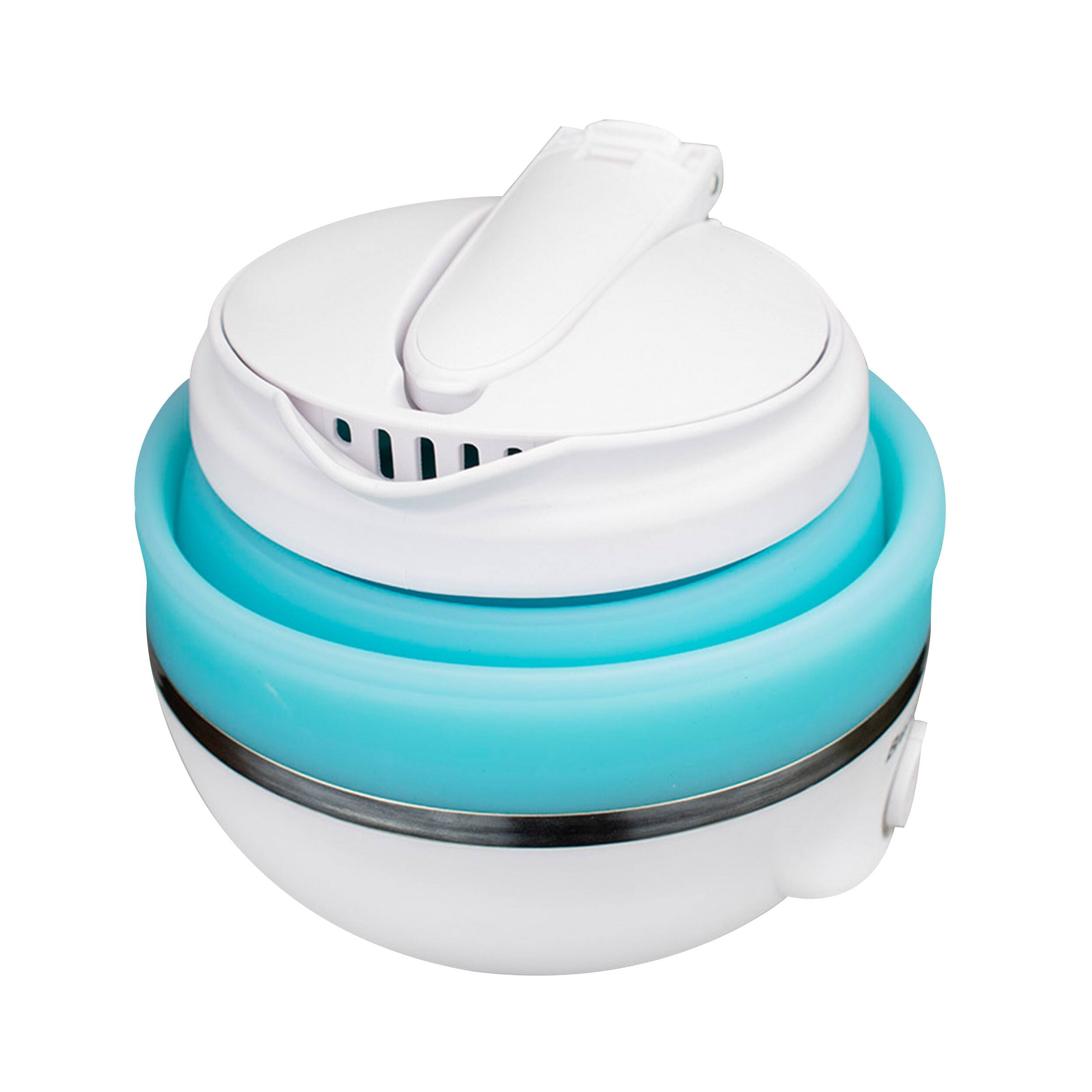 Left. Brentwood - Brentwood Dual Voltage 3.3 Cup Collapsible Travel Kettle in Blue - Blue.