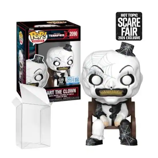 FINN POP! TERRIFIER 2090 MOVIES  
HOT TOPIC SCARE FAIR 2026 EXCLUSIVE  
SCARE FAIR  
ART THE CLOWN