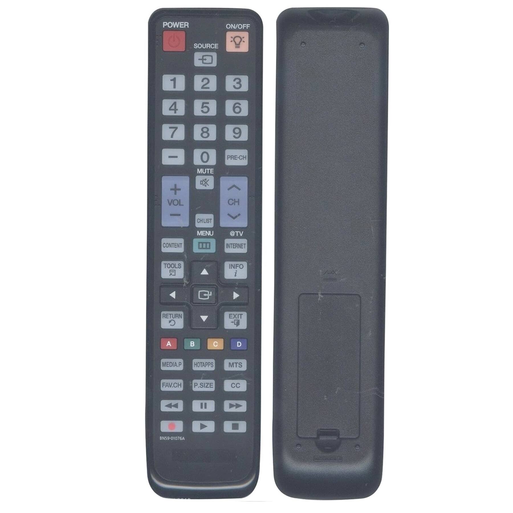 POWER ON/OFF SOURCE 1 2 3 4 5 6 7 8 9 0 MUTE PRE-CH VOL CH CHLIST MENU @TV CONTENT INTERNET TOOLS INFO RETURN EXIT A B C D MEDIA.P HOTAPPS MTS FAV.CH P.SIZE CC BNV-01076A