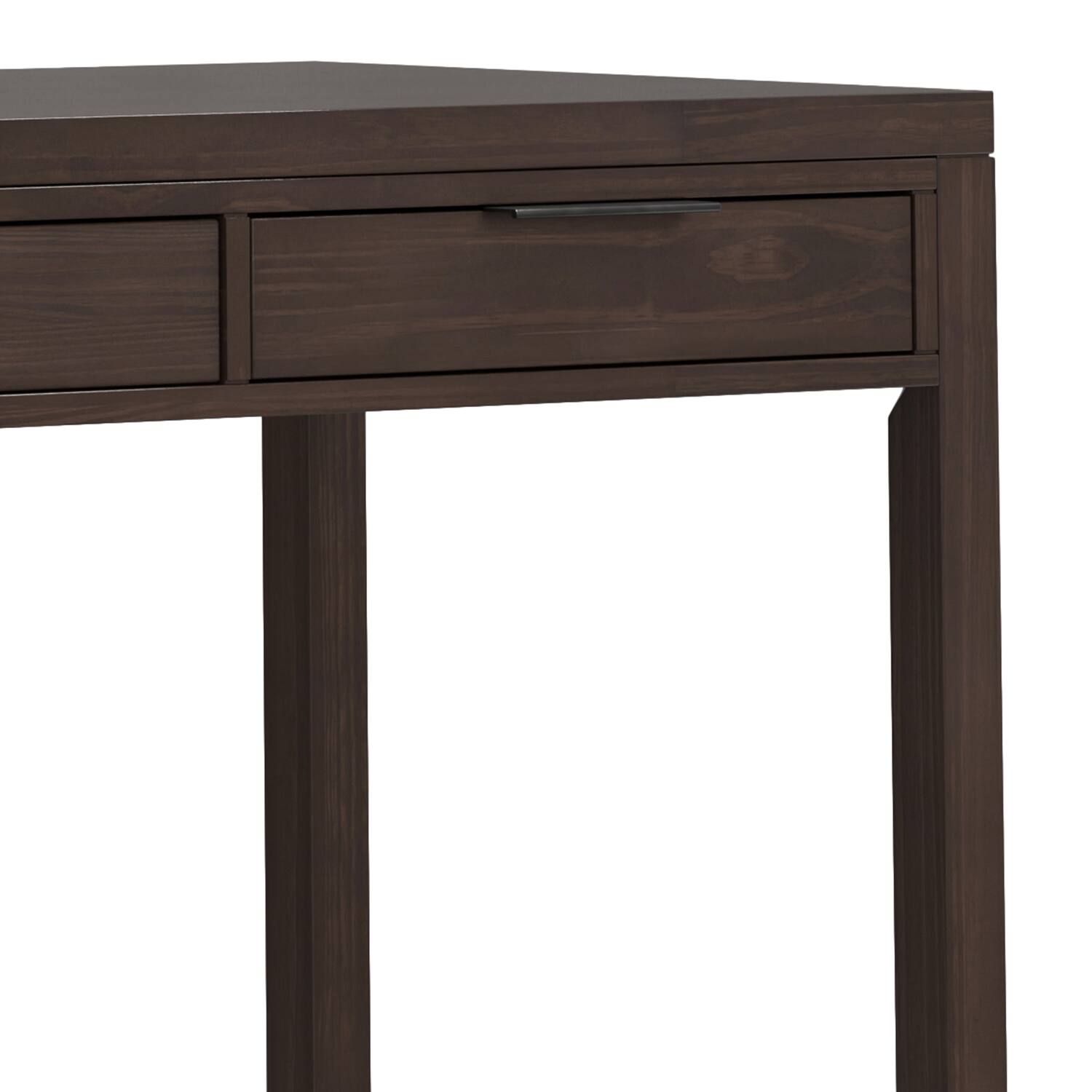 Alt View 4. Simpli Home - Hollander SOLID WOOD Contemporary Modern 72 inch Wide Wide Desk in Warm Walnut Brown - Warm Walnut Brown.
