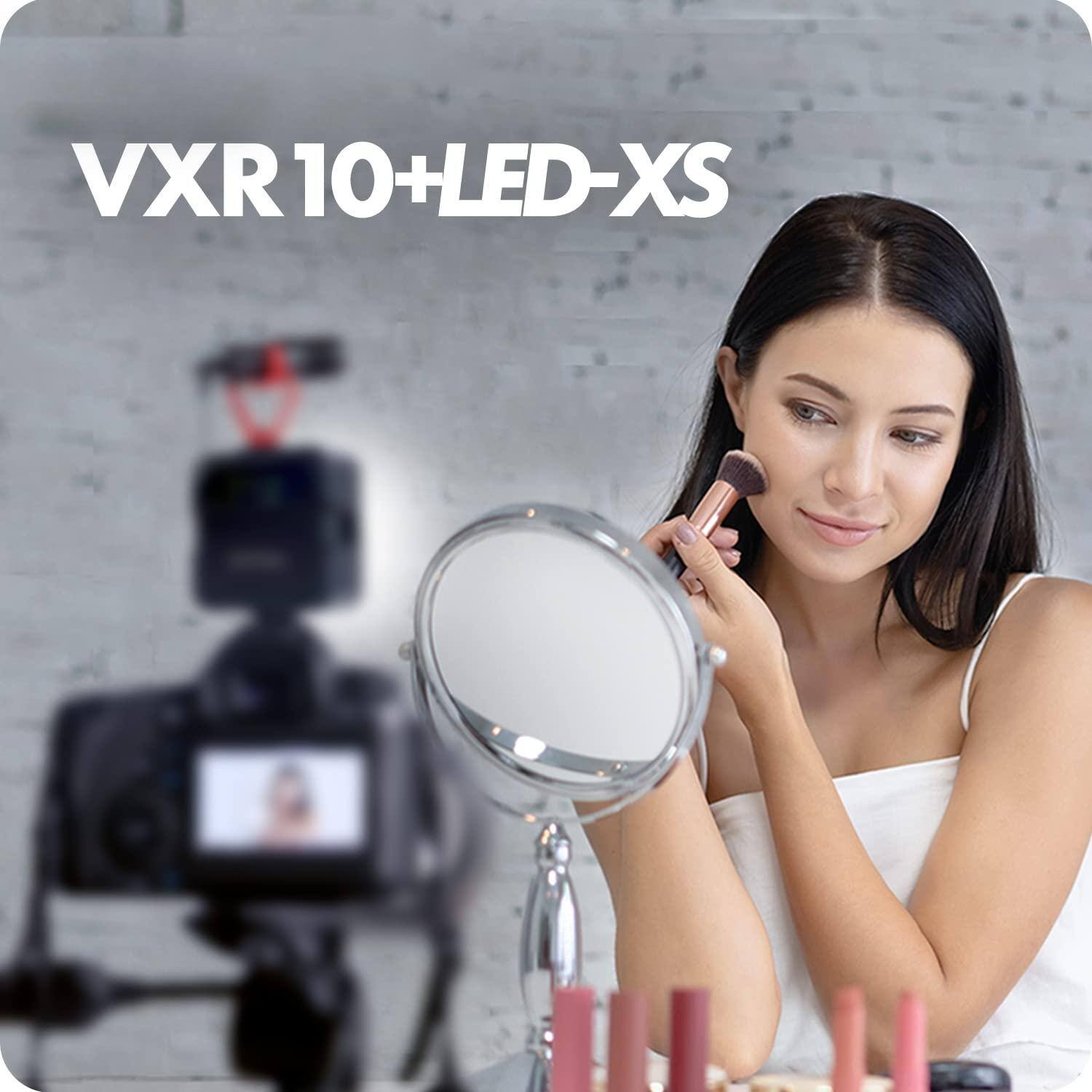 Left. Dazzling Pops - Content Creator Video Kit With Vxr10 Condenser Microphone And Mini Led Light Compact Mic For Cameras - Default.