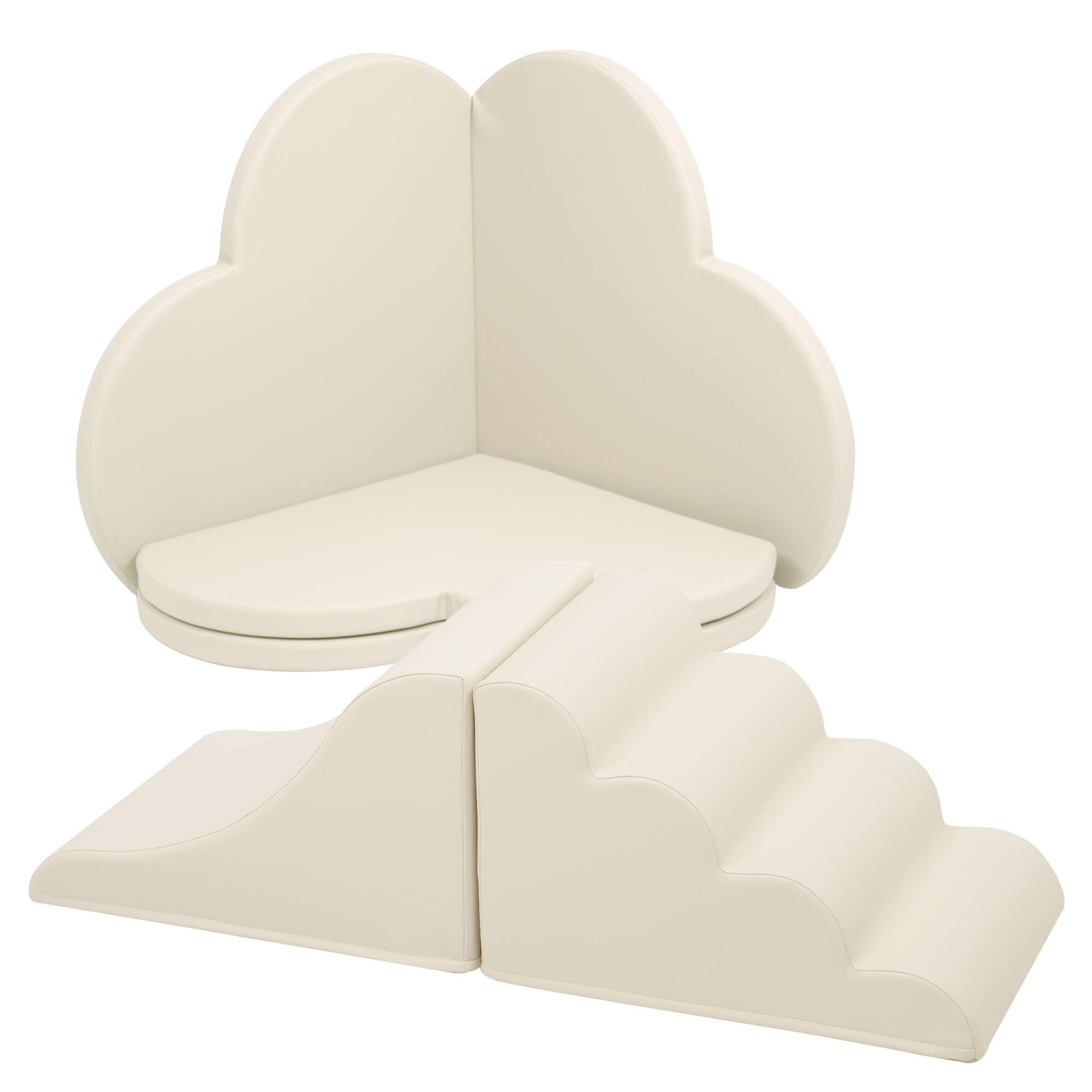 Alt View 7. Siljoy - 6-Piece Soft Foam Climber Blocks, Baby Foam Climbing Toys, Child Development Playset, Non-Toxic, Velcro, Easy Clean - Beige.