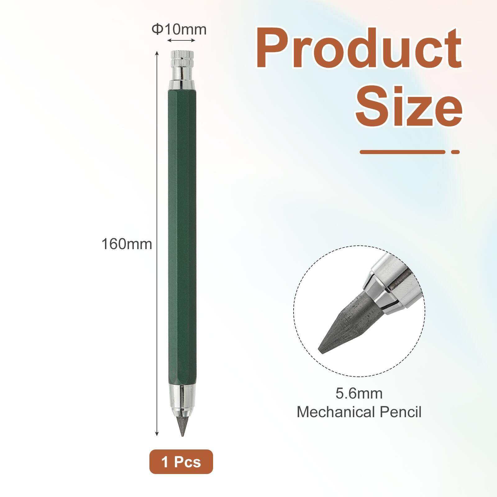 Product Size

10mm  
160mm  
5.6mm Mechanical Pencil  
1 Pcs