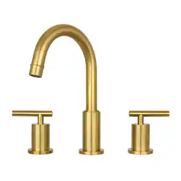 Solid Brass Double-Handle Widespread Kitchen Faucet