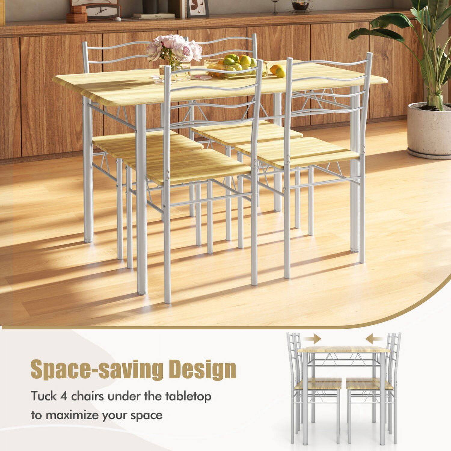Space-saving Design  
Tuck 4 chairs under the tabletop to maximize your space