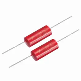 Unique Bargains - 2pcs 1.5uF 250V Axial MKP Film Capacitor for Audio Speaker Crossover Frequency Divider - Red