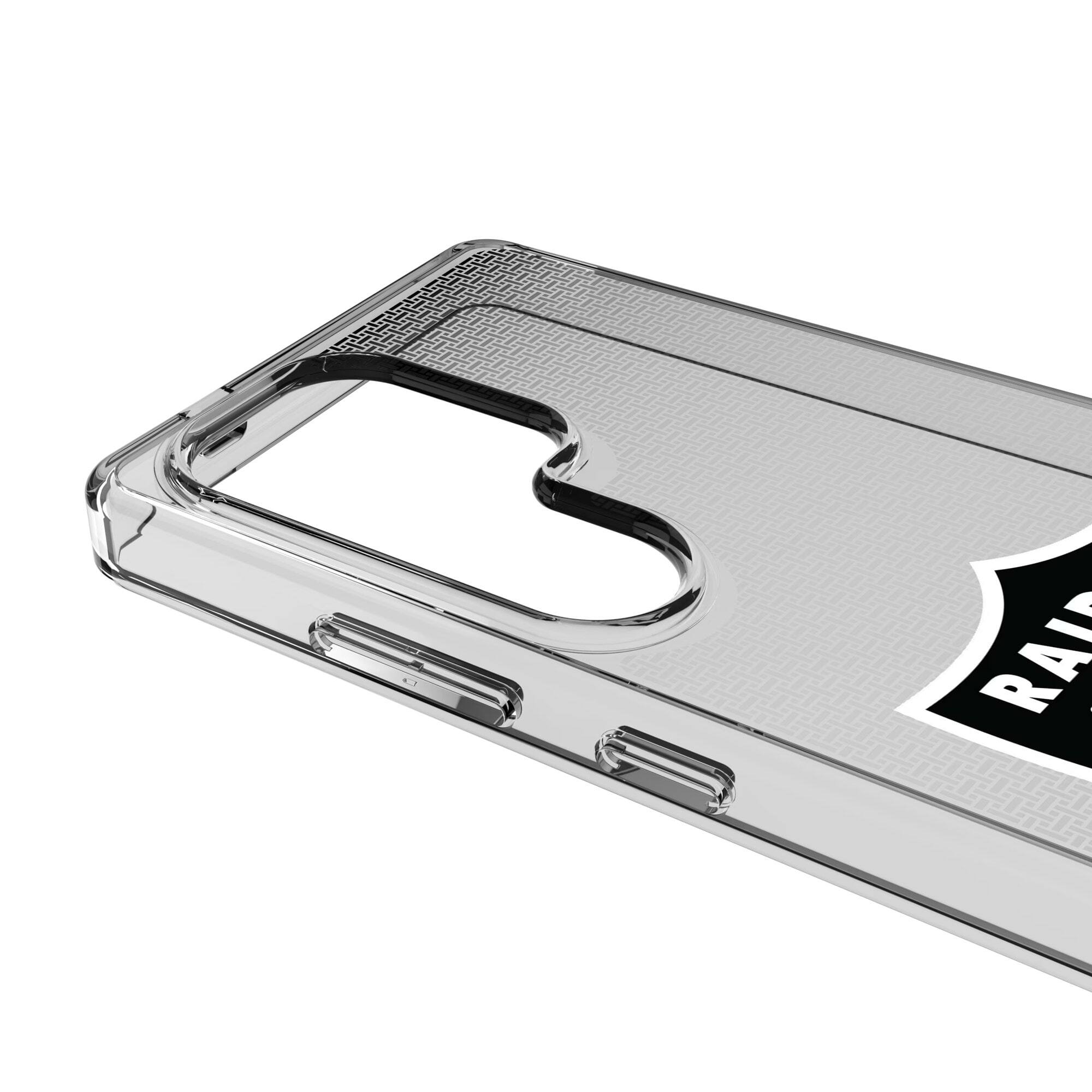 Alt View 2. Keyscaper - Las Vegas Raiders Linen Logo Galaxy Clear Case - S25 - Multicolor.
