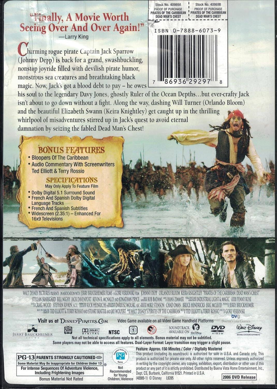 Alt View 1. Pirates of the Caribbean: Dead Man's Chest   - DVD.