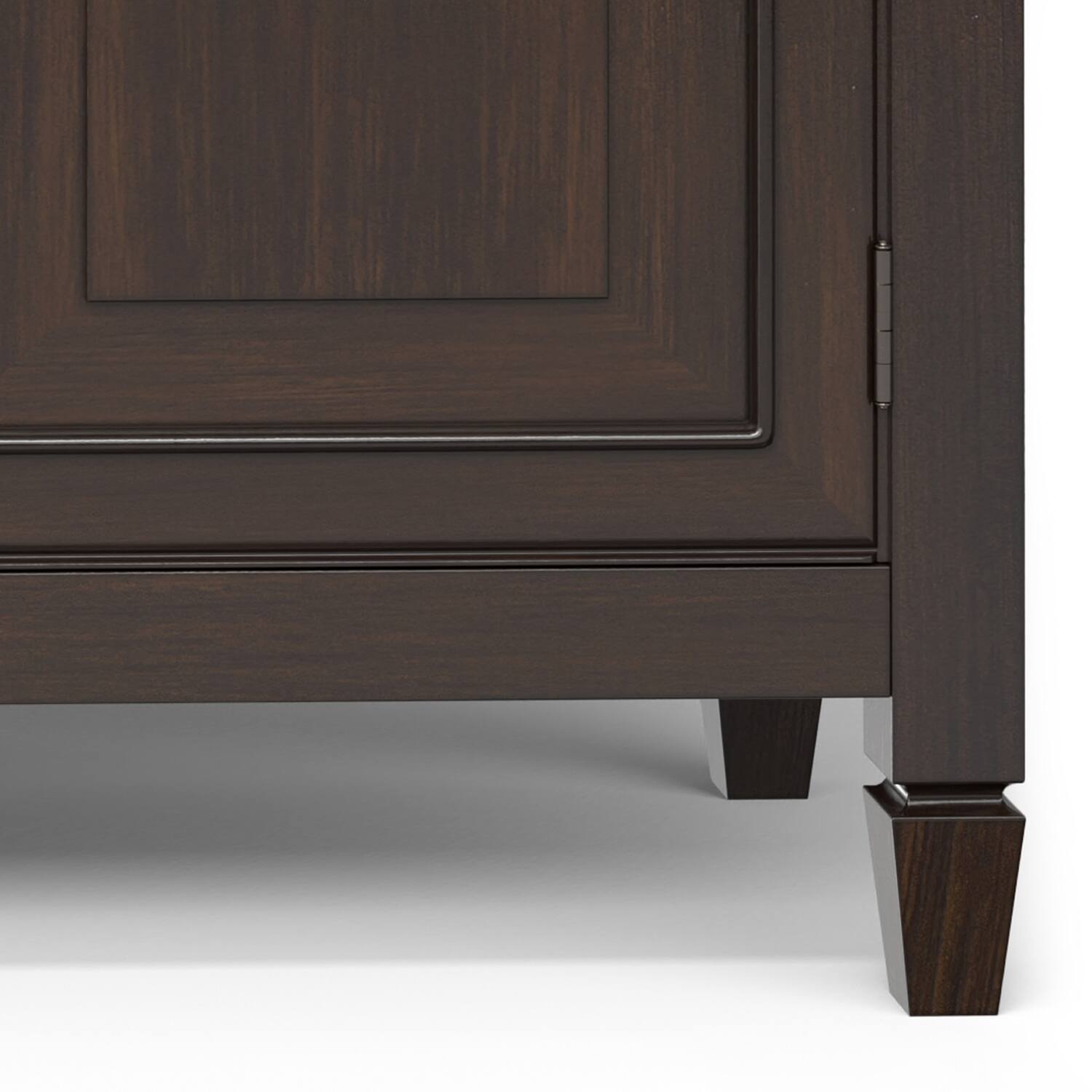 Alt View 4. Simpli Home - Connaught 51 inch Wide Solid Wood Traditional Entryway Storage Cabinet in Chestnut Brown - Chestnut Brown.