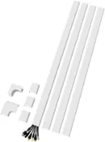 Sanus - On-Wall Cable Concealer High Capacity Cord Cover Kit for Mounted TVs (Holds Up to 6 Cables) - White - Angle_Zoom