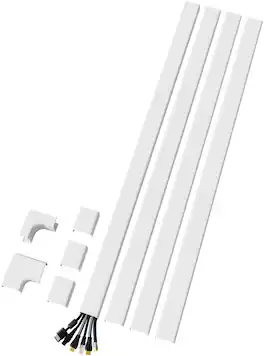 Sanus - On-Wall Cable Concealer High Capacity Cord Cover Kit for Mounted TVs (Holds Up to 6 Cables) - White