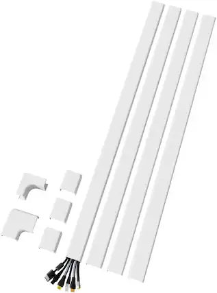 Angle. Sanus - On-Wall Cable Concealer High Capacity Cord Cover Kit for Mounted TVs (Holds Up to 6 Cables) - White.