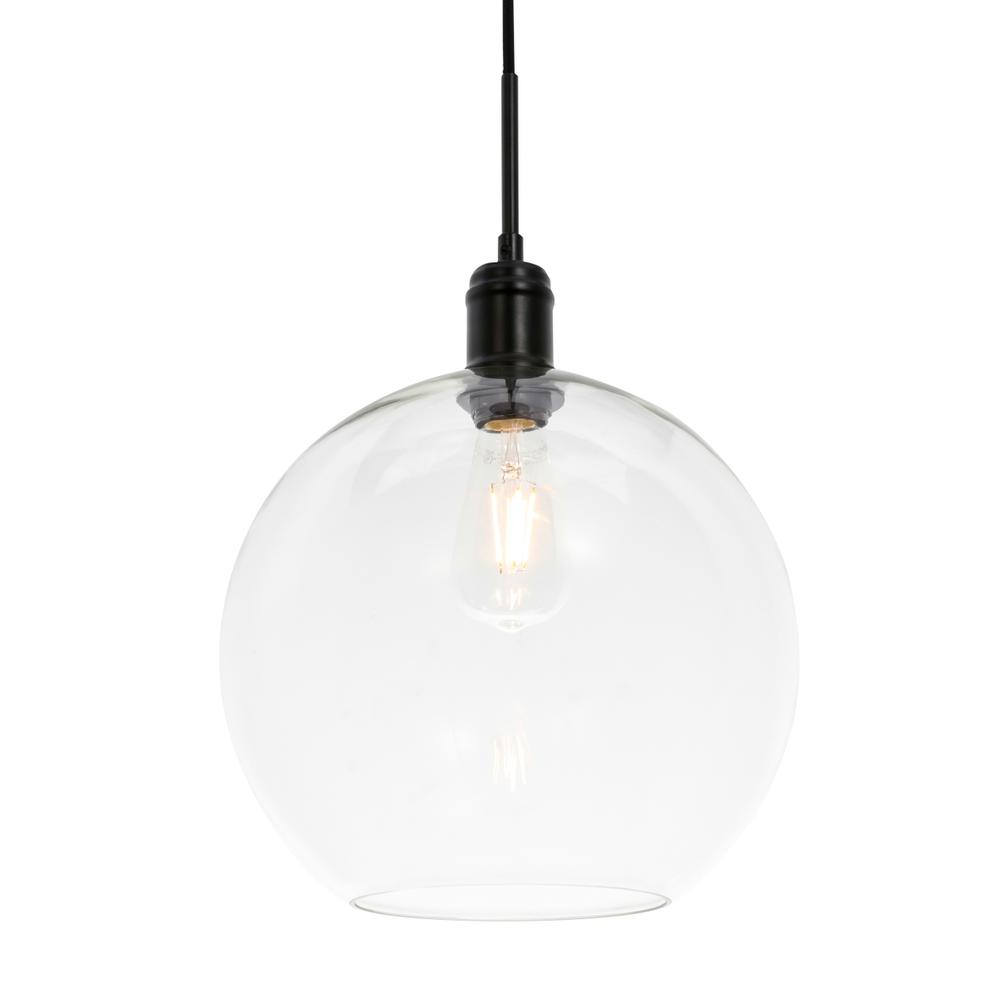 Alt View 3. Living District - Emett 1 light Black and Clear glass pendant - Black And Clear Glass.