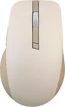 ASUS - Wireless SmartO Mouse Silent Plus – Dual Mode (BT/2.4GHz), up to 3 Devices, Ergonomic, 4200 DPI - Wireless - Oat Milk
