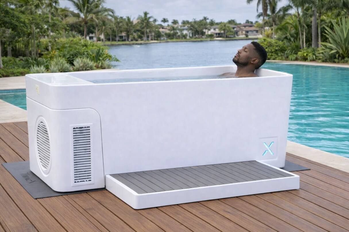 Alt View 1. Echelon - Smart Cold Plunge Tub with Heating & Cooling, LED Lights & 3-Stage Filtration - White.