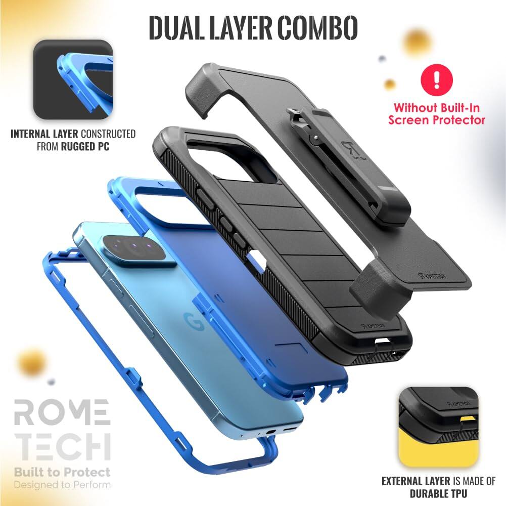 DUAL LAYER COMBO

INTERNAL LAYER CONSTRUCTED FROM RUGGED PC

EXTERNAL LAYER IS MADE OF DURABLE TPU

Without Built-In Screen Protector

ROME TECH
Built to Protect
Designed to Perform