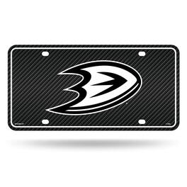 Rico Industries - Anaheim Ducks Carbon Fiber Design Look - Standard License Plate Auto Tag - Multi