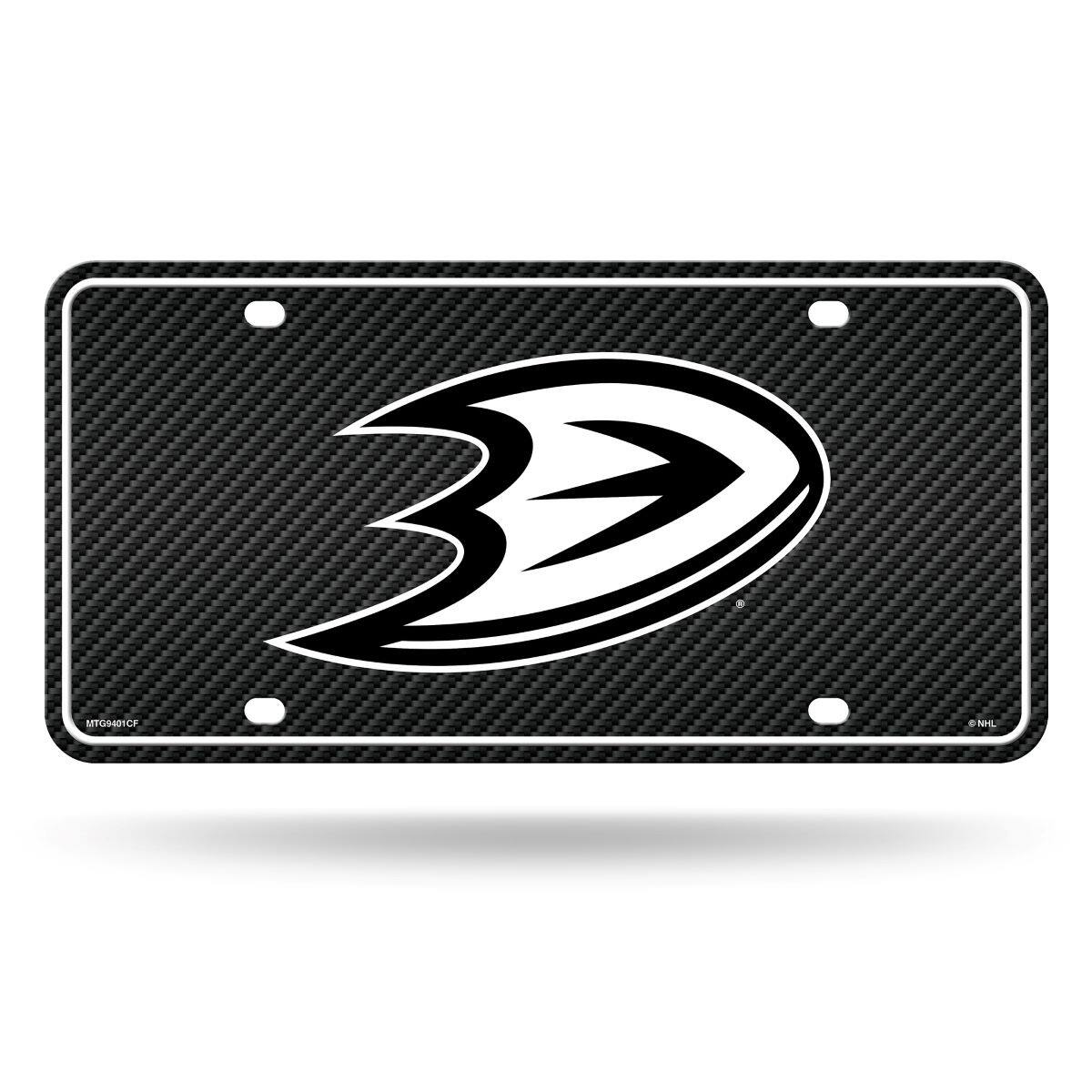 Anaheim Ducks Carbon Fiber Design Look - Standard License Plate Auto Tag